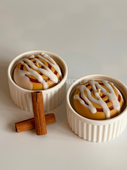 CINNAMON ROLL WITH CREAM VANILLA ICING - RAPESEED CANDLE - 200ML