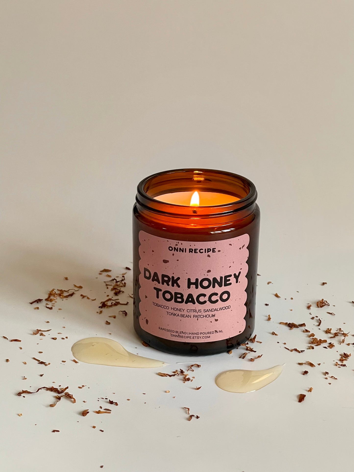 DARK HONEY TOBACCO - RAPESEED CANDLE - 170ML/ 250ML