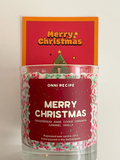 MERRY CHRISTMAS - SPRINKLED RAPESEED CANDLE - 300ML