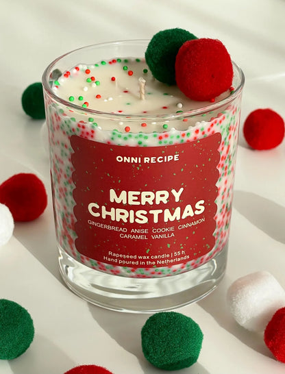 MERRY CHRISTMAS - SPRINKLED RAPESEED CANDLE - 300ML