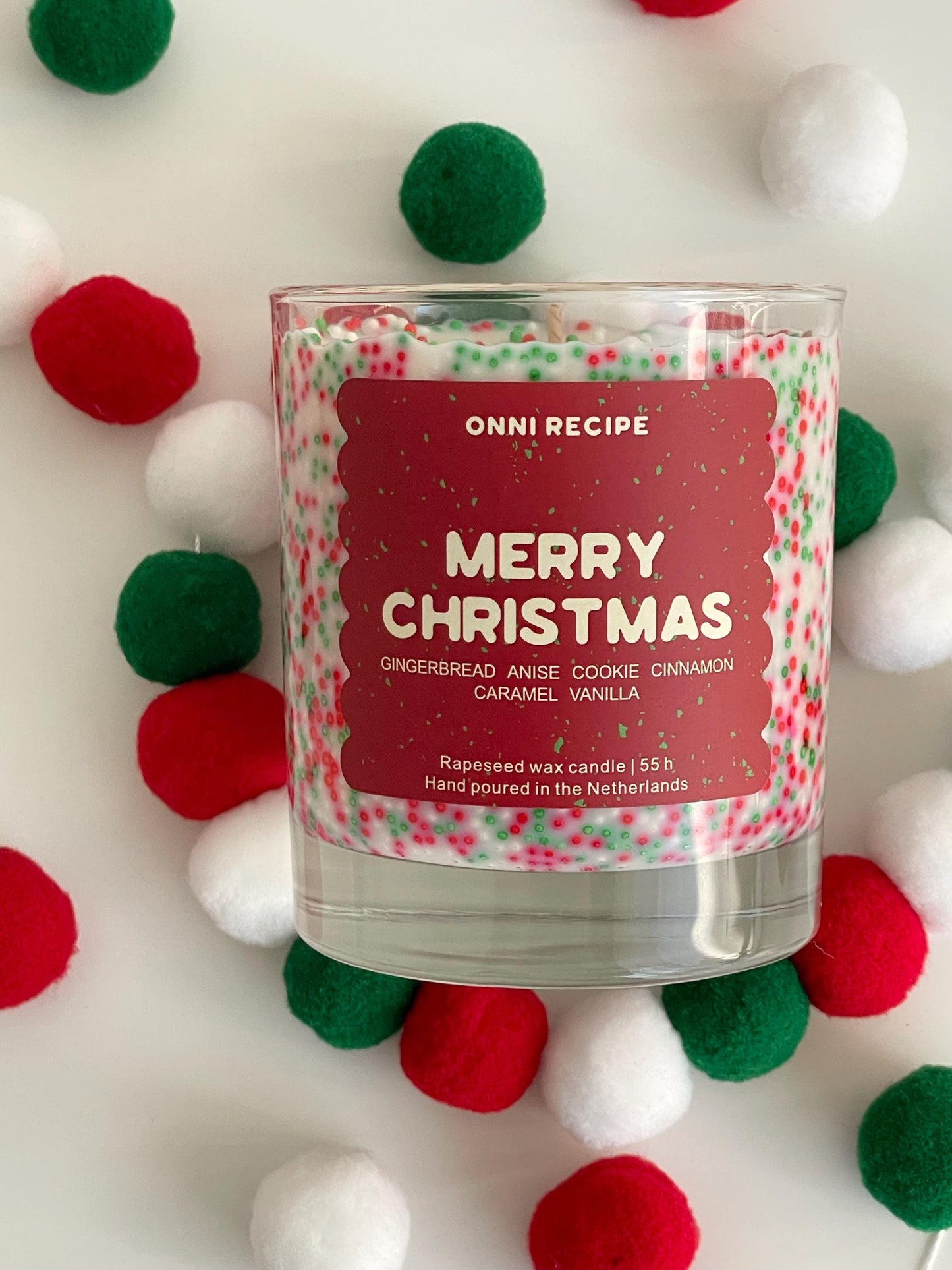 MERRY CHRISTMAS - SPRINKLED RAPESEED CANDLE - 300ML