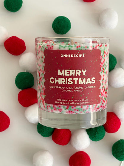 MERRY CHRISTMAS - SPRINKLED RAPESEED CANDLE - 300ML