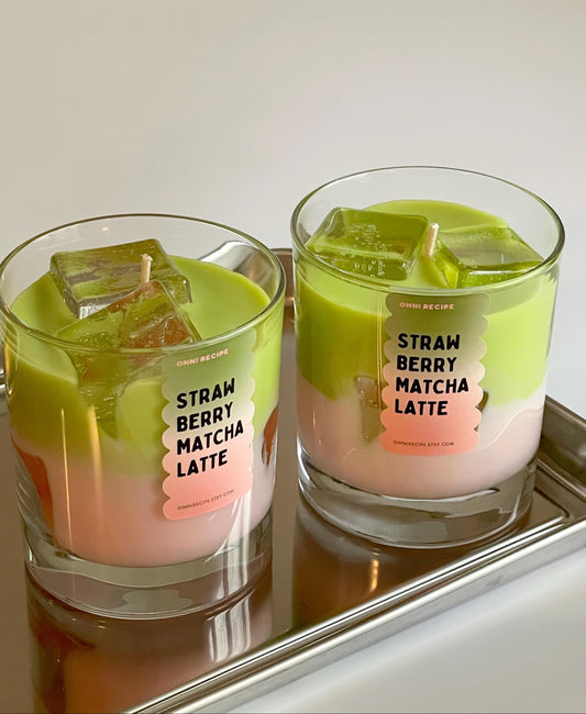 STRAWBERRY MATCHA LATTE  - RAPESEED CANDLE - 300ML