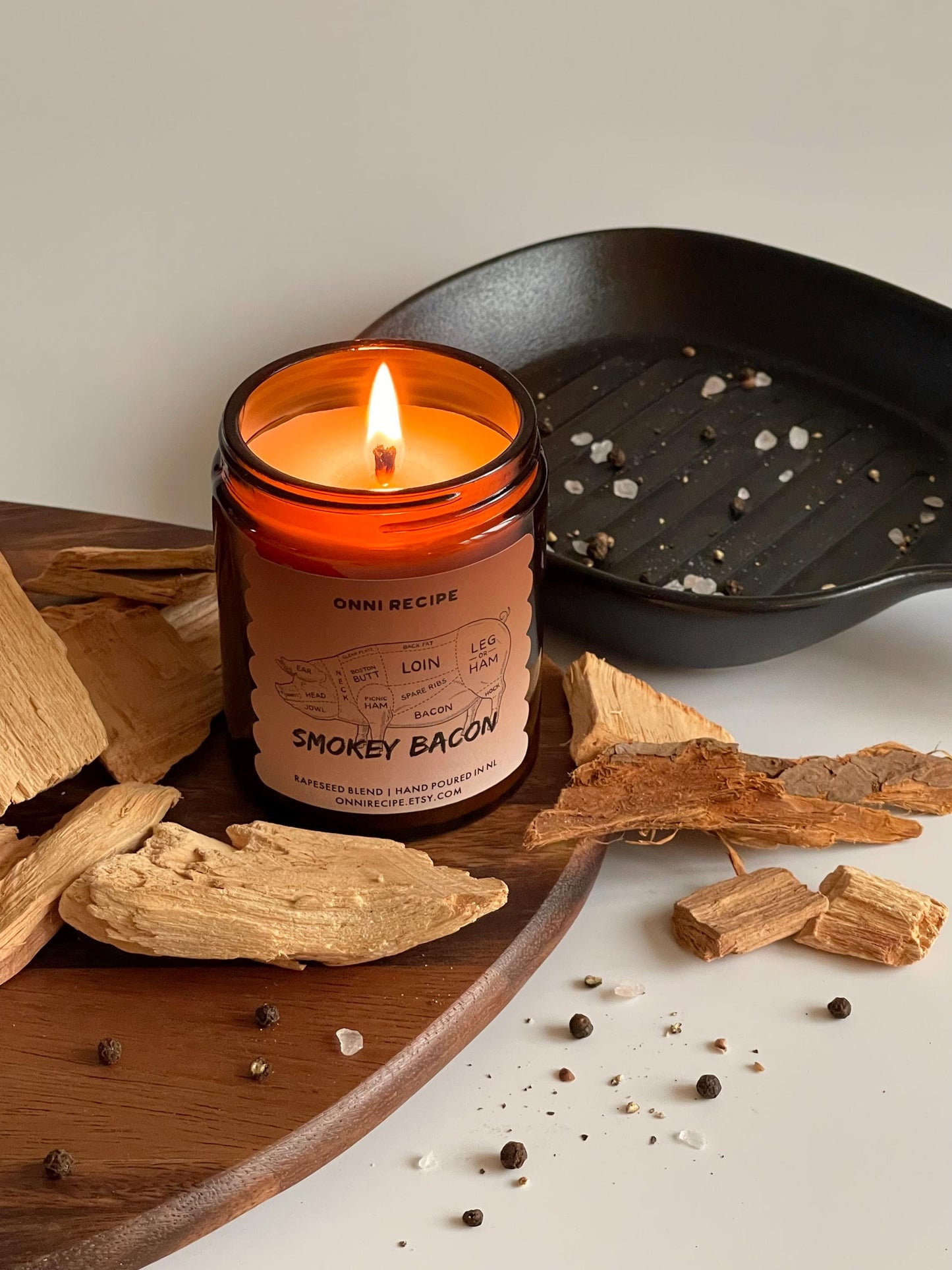 SMOKEY BACON - RAPESEED CANDLE - 170ML/ 250ML