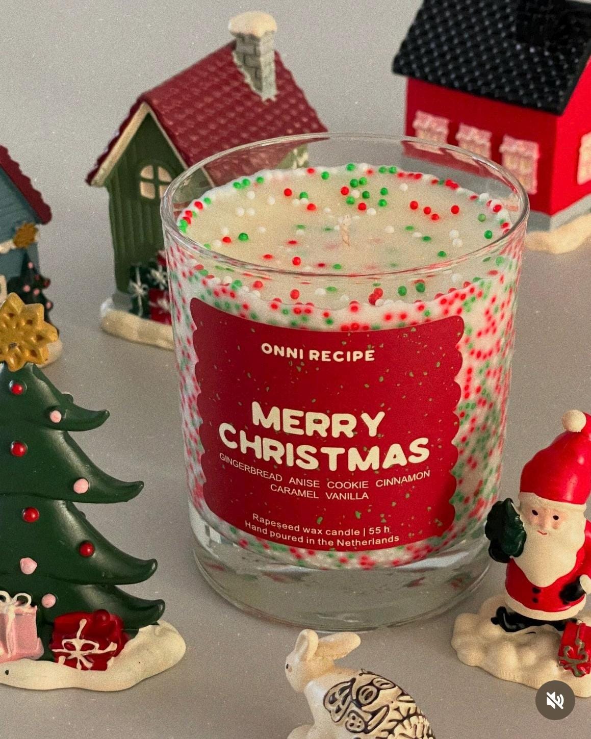 MERRY CHRISTMAS - SPRINKLED RAPESEED CANDLE - 300ML