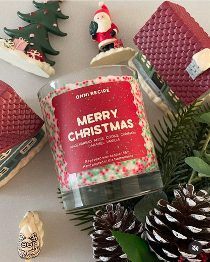 MERRY CHRISTMAS - SPRINKLED RAPESEED CANDLE - 300ML
